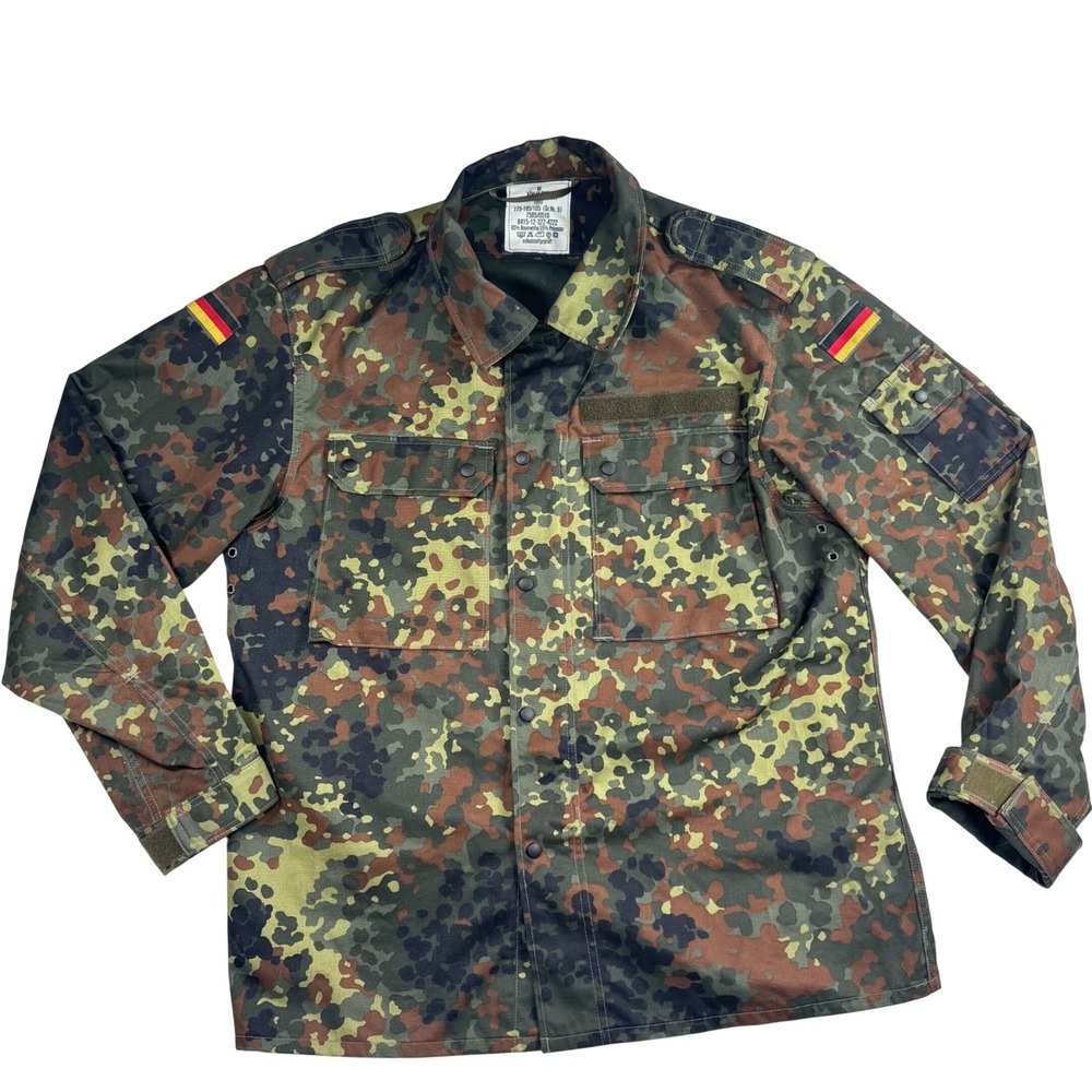 VTG Army Jacket Germany Bundeswehr Flecktarn Camo 90s Gorpcore Streetwear M or L